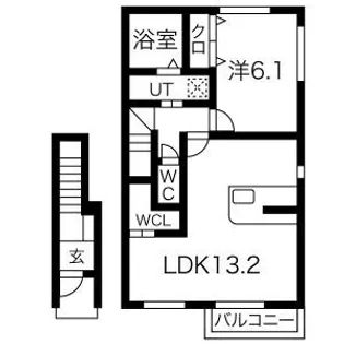 Mysa 垣の内 F棟【2階】の間取り