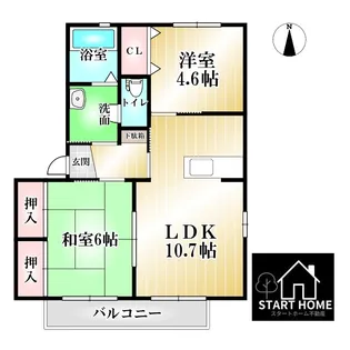 バリュージュ萌芽D【2階】の間取り
