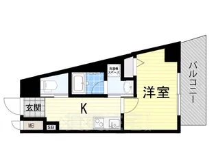 エストゥルースプラス大阪福島【8階】の間取り