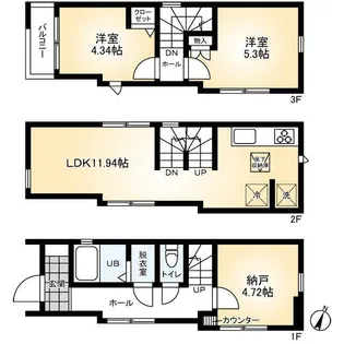 埼玉県さいたま市浦和区針ヶ谷4【一戸建】の間取り