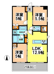 3LDKの間取り画像