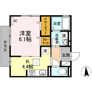神奈川県厚木市岡田1【アパート】の間取り