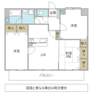 ミオパラッツオ水戸【2階】の間取り