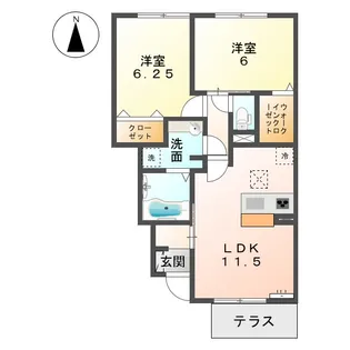愛知県海部郡蟹江町学戸4【アパート】の間取り