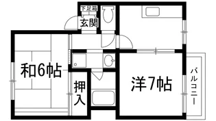 売布ガ丘スカイハイツ【1階】の間取り