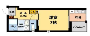 Axis Court 泊【2階】の間取り