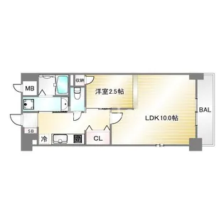 コスモリード神戸三宮【2階】の間取り