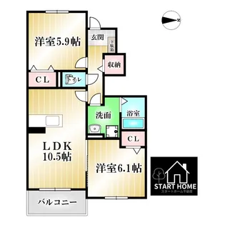 徳島県徳島市北島田町1【アパート】の間取り