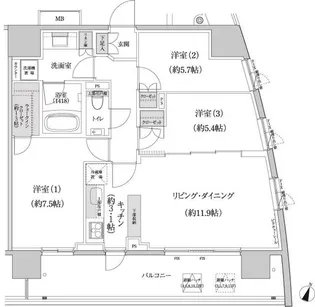 パークハビオ渋谷本町レジデンス【7階】の間取り