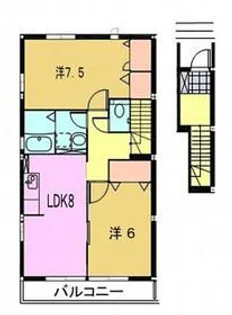 ブランドールB【2階】の間取り