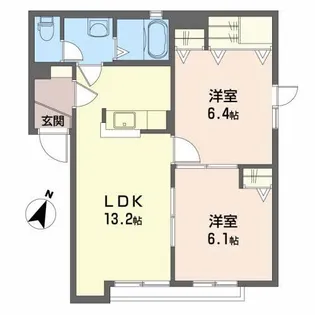 シャーメゾンメイC【1階】の間取り