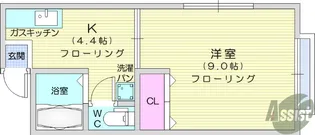 ワタトモアパート【2階】の間取り