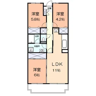 ガーデンコート湘南【1階】の間取り