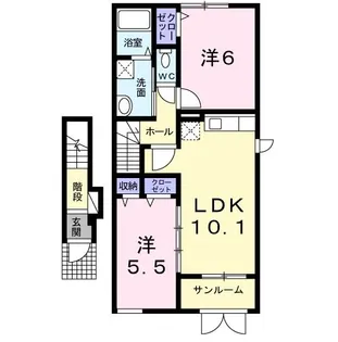 新潟県上越市大潟区九戸浜【アパート】の間取り