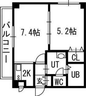 グランカーサ南11条【2階】の間取り