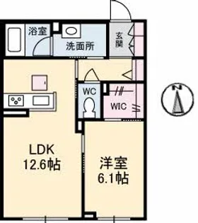 ガーデンズ ヒモリ【1階】の間取り