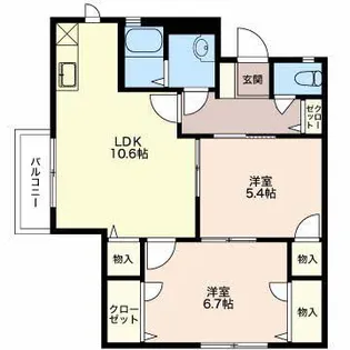 コーポ大栄【1階】の間取り