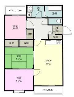 ロイヤルヒルズA棟【1階】の間取り