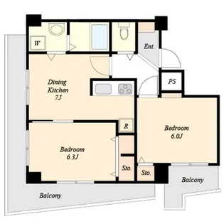 ショパン鵜の木【4階】の間取り