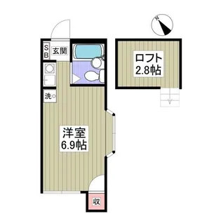 神奈川県横浜市神奈川区三ツ沢南町【アパート】の間取り