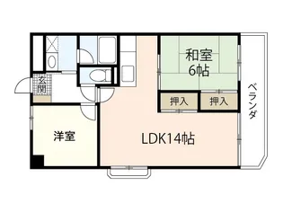 第1ベルビィ三篠【6階】の間取り