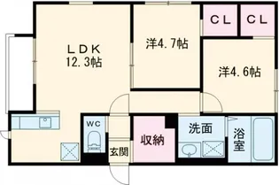 クラージュリヴィエール【3階】の間取り