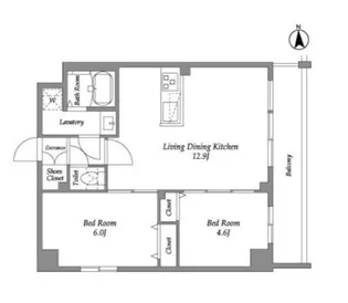ザ・グラヴィティ新宿【4階】の間取り
