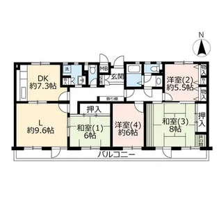 UR千葉ニュータウン原山【4階】の間取り
