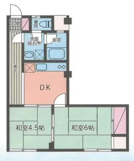 第2メゾン 豊晃ビル3階 2DK【3階】の間取り
