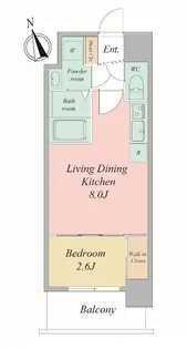 セレニテ夕陽丘エクラ【4階】の間取り