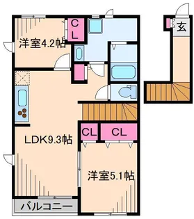 神奈川県横浜市港北区綱島東4【アパート】の間取り