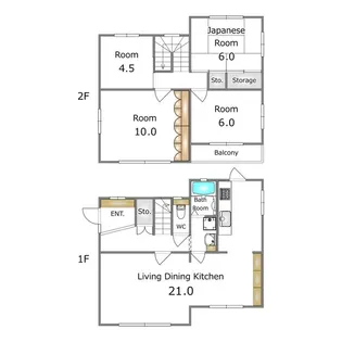 栃木県宇都宮市兵庫塚3【一戸建】の間取り