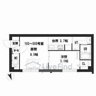 L V R【5階】の間取り