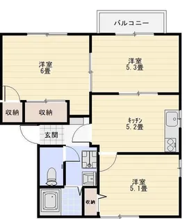 カサ・ヴィーノ【2階】の間取り