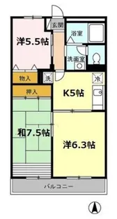 グリーンパール AB【3階】の間取り