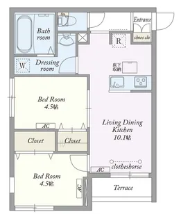 松風ハイツII【1階】の間取り