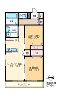 リヴェール奥戸【2階】の間取り