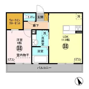 ハーモニックコート羽鳥野B【1階】の間取り
