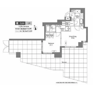 プラウドフラット神楽坂【1階】の間取り
