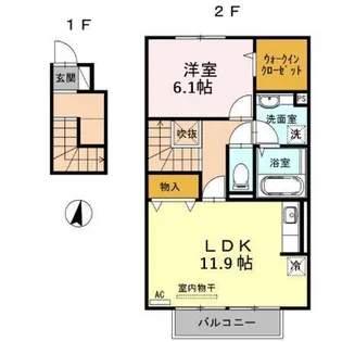 ヴィラコートJ3 (East)【2階】の間取り