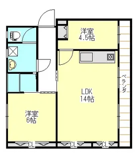 マデーラ東勝山A棟【2階】の間取り