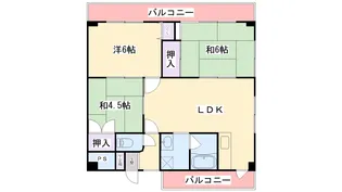 百舌鳥スクエアハイツ【4階】の間取り
