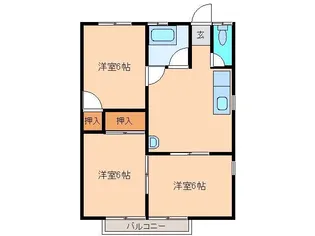 コーポおおはら【1階】の間取り