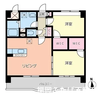 レブリアント板付【8階】の間取り