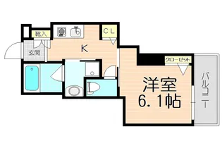エスティメゾン西天満【4階】の間取り