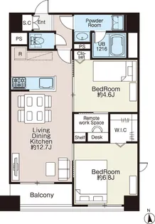 フラッツ荒川【14階】の間取り