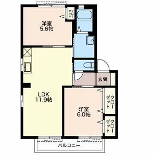 サンセールB【2階】の間取り