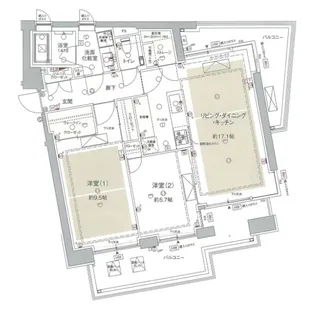 ロイヤルシーズン麻布永坂【8階】の間取り