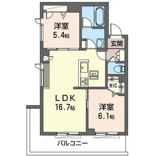 ラ グリシーヌII【1階】の間取り