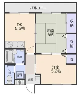 コーポ中の橋【2階】の間取り